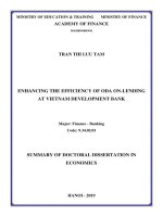 Nâng cao hiệu quả cho vay lại vốn ODA tại ngân hàng phát triển việt nam tt tiếng anh 