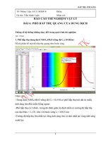 PHỔ HẤP THỤ QUANG CỦA DUNG DỊCH (Vật Lý Đại Cương)