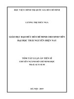 Giáo dục đạo đức hồ chí minh cho sinh viên đại học thái nguyên hiện nay tt