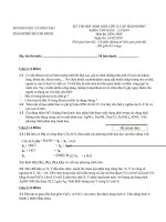 đề thi HSG cấp thành phố môn hóa 12 2019