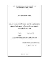 Hoạt động tư vấn cho người cai nghiện ma túy từ thực tiễn cơ sở cai nghiện ma túy số 05, hà nội 