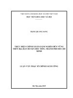 Thực hiện chính sách giảm nghèo bền vững trên địa bàn huyện Hóc Môn, thành phố Hồ Chí Minh