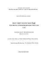 Phát triển nguồn nhân lực tại trung tâm kinh doanh VNPT lào cai 