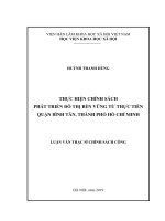 Thực hiện chính sách phát triển đô thị bền vững từ thực tiễn quận Bình Tân, thành phố Hồ Chí Minh