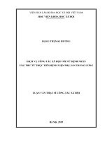 Dịch vụ công tác xã hội với nữ bệnh nhân ung thư từ thực tiễn bệnh viện phụ sản trung ương
