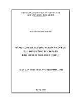 Nâng cao nguồn nhân lực tại tổng công ty cổ phần bảo hiểm petrolimex (pjico)