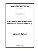 Kế toán chi phí theo mức độ hoạt động trong các doanh nghiệp sản xuất thức ăn chăn nuôi nội địa