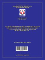Xây dựng chuyên đề dạy học và kiểm tra, đánh giá môn công nghệ 12 theo định hướng phát triển năng lực học sinh ở trường THCS  THPT mỹ qúy, tỉnh long an