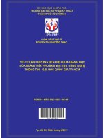 Yếu tố ảnh hưởng đến hiệu quả giảng dạy của giảng viên trường đại học công nghệ thông tin   đại học quốc gia TP  HCM 