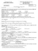 Đề thi thử THPT quốc gia 2019 môn tiếng anh lần 2 có đáp án   trường THPT lý thái tổ 