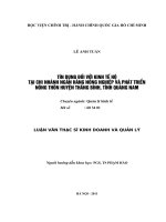 Luận văn thạc sĩ kinh doanh và quản lý tín dụng đối với kinh tế hộ tại chi nhánh ngân hàng nông nghiệp và phát triển nông thôn huyện thăng bình, tỉnh quảng nam 