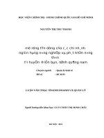 Luận văn thạc sĩ kinh doanh và quản lý mở rộng tín dụng của các chi nhánh NHNoPTNT tại huyện điện bàn, tỉnh quảng nam 