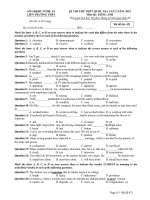 Đề thi thử THPT QG môn tiếng anh năm 2019 lần 2   sở GDĐT nghệ an   mã đề 421 