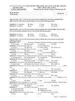Đề thi thử THPT QG môn tiếng anh năm 2019 lần 2   THPT lương ngọc quyến   mã đề 019 
