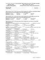 Đề thi thử THPT QG môn tiếng anh năm 2019 lần 2   THPT lương ngọc quyến   mã đề 011 