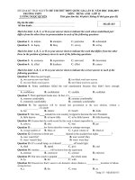 Đề thi thử THPT QG môn tiếng anh năm 2019 lần 2   THPT lương ngọc quyến   mã đề 015 