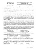 Đề thi thử THPT QG môn tiếng anh năm 2019 lần 2   sở GDĐT nghệ an   mã đề 423 