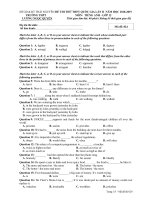 Đề thi thử THPT QG môn tiếng anh năm 2019 lần 2   THPT lương ngọc quyến   mã đề 024 