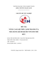 Chuyên đề tốt nghiệp nâng cao lợi thế cạnh tranh của nhà hàng kichi kichi vincom thủ đức 