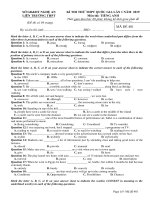 Đề thi thử THPT quốc gia 2019 môn tiếng anh lần 1 có đáp án   liên trường THPT nghệ an 