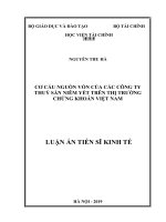 Cơ cấu nguồn vốn của các công ty thuỷ sản niêm yết trên thị trường chứng khoán việt nam