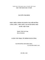 Thực hiện chính sách đào tạo, bồi dưỡng công chức, viên chức tại ngân hàng nhà nước việt nam 