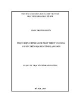 Thực hiện chính sách phát triển văn hóa cơ sở trên địa bàn tỉnh Lạng Sơn