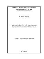 Thực hiện Chính sách phát triển giáo dục tại thành phố Bắc Giang, tỉnh Bắc Giang