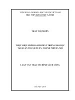 Thực hiện chính sách phát triển giáo dục tại quận thanh xuân, thành phố hà nội 