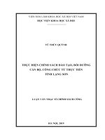 Thực hiện chính sách đào tạo, bồi dưỡng cán bộ, công chức từ thực tiễn tỉnh Lạng Sơn