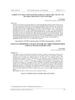NGHIÊN CỨU KHẢ NĂNG HẤP PHỤ Fe(III) CỦA THAN CHẾ TẠO TỪ CÂY SEN HOẠT HÓA BẰNG AXIT SUNFURIC