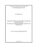 Thực hiện chính sách bảo hiểm y tế đối với người cao tuổi – qua nghiên cứu trường hợp phường phú diễn, quận bắc từ liêm, thành phố hà nội