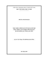 Thực hiện chính sách tín dụng hỗ trợ phát triển lâm nghiệp trên địa bàn huyện đình lập, tỉnh lạng sơn