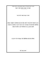 Thực hiện chính sách thu hút nguồn nhân lực chất lượng cao vào các cơ quan hành chính cấp tỉnh của lạng sơn 
