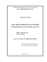 Thực hiện chính sách giảm nghèo tại huyện hữu lũng, tỉnh lạng sơn