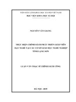 Thực hiện chính sách phát triển giáo viên dạy nghề tại các cơ sở giáo dục nghề nghiệp tỉnh Lạng Sơn