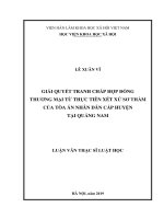 Giải quyết tranh chấp hợp đồng thương mại từ thực tiễn xét xử sơ thẩm của tòa án nhân dân cấp huyện tại quảng nam