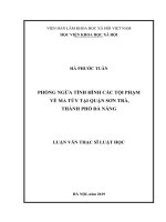 Phòng ngừa tình hình các tội phạm về ma túy tại quận sơn trà, thành phố đà nẵng
