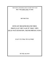 Đăng ký hộ kinh doanh theo pháp luật việt nam từ thực tiễn quận ngũ hành sơn, thành phố đà nẵng