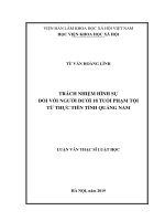 Trách nhiệm hình sự đối với người dưới 18 tuổi phạm tội từ thực tiễn tỉnh quảng nam