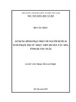 Áp dụng hình phạt đối với người dưới 18 tuổi phạm tội từ thực tiễn huyện Tây Trà, tỉnh Quảng Ngãi