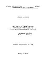 Thực trạng hệ thống giám sát bệnh truyền nhiễm tại hà nội và hiệu quả một số biện pháp can thiệp (tt) 
