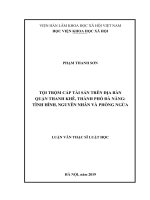Tội trộm cắp tài sản trên địa bàn quận thanh khê, thành phố đà nẵng tình hình, nguyên nhân và phòng ngừa