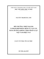 Bồi thường thiệt hại do vi phạm hợp đồng dịch vụ vận tải bằng đường không theo pháp luật việt nam hiện nay