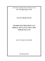 Tội hiếp dâm theo pháp luật hình sự Việt Nam từ thực tiễn tỉnh Quảng Nam