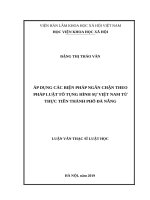 Áp dụng các biện pháp ngăn chặn theo pháp luật tố tụng hình sự việt nam từ thực tiễn thành phố đà nẵng 