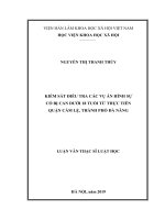 Kiểm sát điều tra các vụ án hình sự có bị can dưới 18 tuổi từ thực tiễn quận cẩm lệ, thành phố đà nẵng 