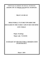 Văn hóa ứng xử với người đã mất trong đời sống gia đình ở thành phố hồ chí minh hiện nay tt tiếng anh