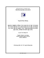 hoàn thiện công tác quản lý dự án đầu tư xây dựng tại ban quản lý dự án đầu tư xây dựng khu vực thành phố tuyên quang
