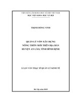 Quản lý vốn xây dựng nông thôn mới trên địa bàn huyện an lão, tỉnh bình định
